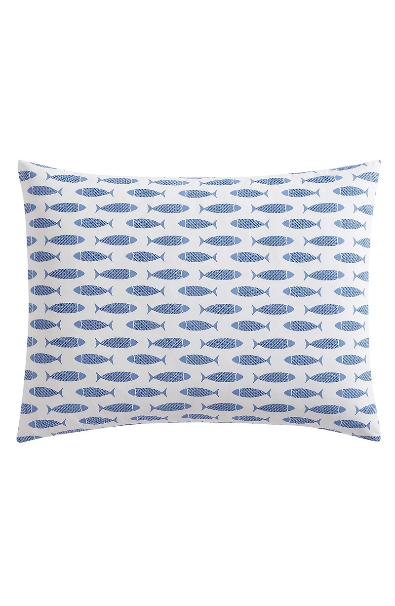Fish Cotton Percale Duvet Set