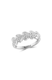 Sterling Silver Pavé Diamond Heart Ring - 0.25ct.
