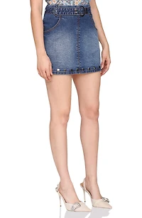 Belted Stud Miniskirt