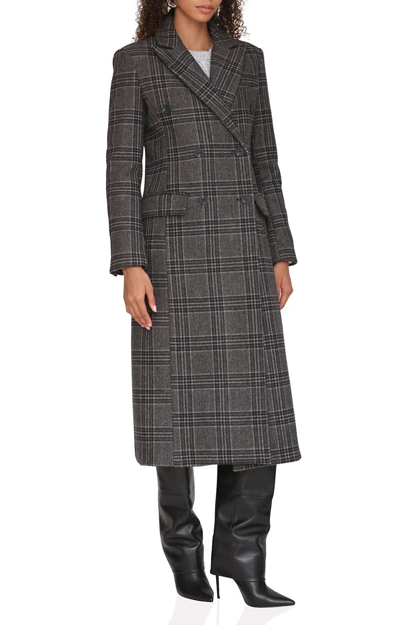 Plaid Double Breasted Coat
