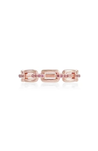 14K Rose Gold Amethyst Link Band Ring