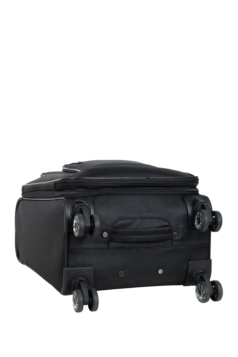 Rugged Roamer 20-Inch Dobby Softside Expandable Spinner Carry-On Luggage