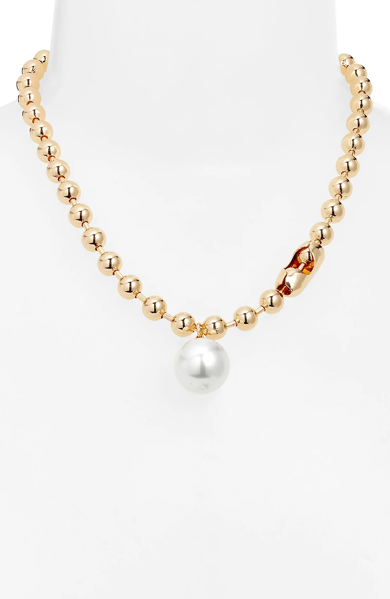 Shotbead Cultured Pearl Collar Necklace