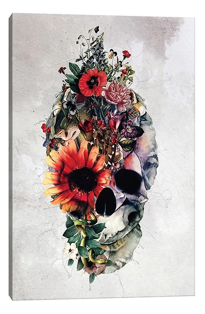 Two Face Skull Canvas Art by Riza Peker, 18"x26"