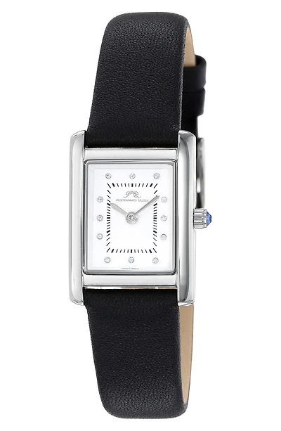 Karolina Diamond Leather Strap Watch, 21.5mm x 30mm - 0.06 ctw