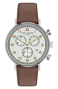 Barnetb Chronograph Leather Strap Watch, 41mm