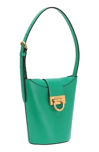 Gancini Leather Bucket Bag