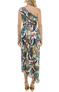Pleated One-Shoulder Dress
