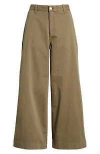 Ultra High Rise Wide Leg Twill Pants