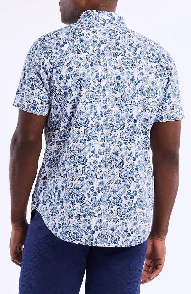 Lamton Short Sleeve Cotton Button-Up Shirt
