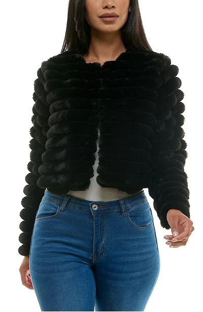 Faux Fur Long Sleeve Bolero