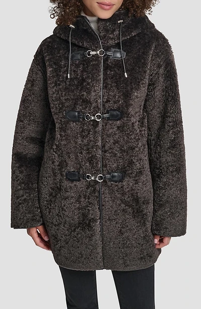 Faux Fur Toggle Hooded Jacket