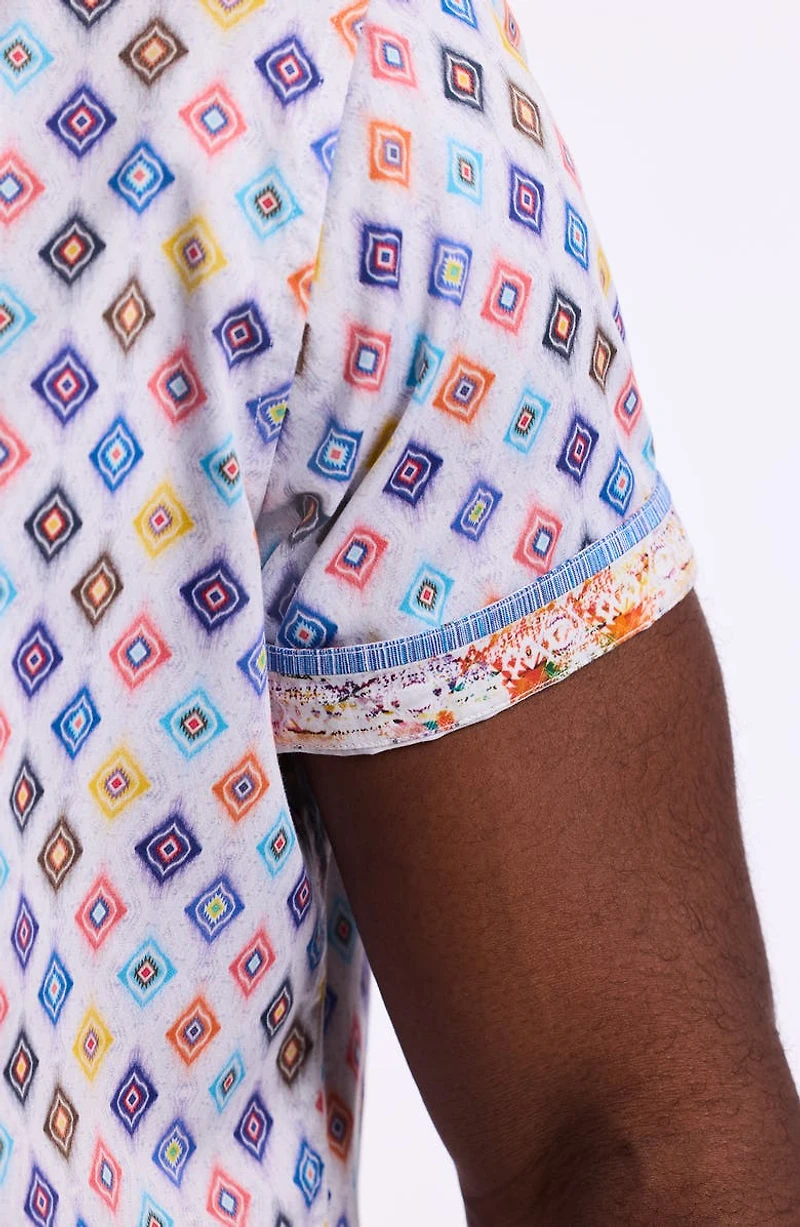 Peterman Short Sleeve Cotton Button-Up Shirt
