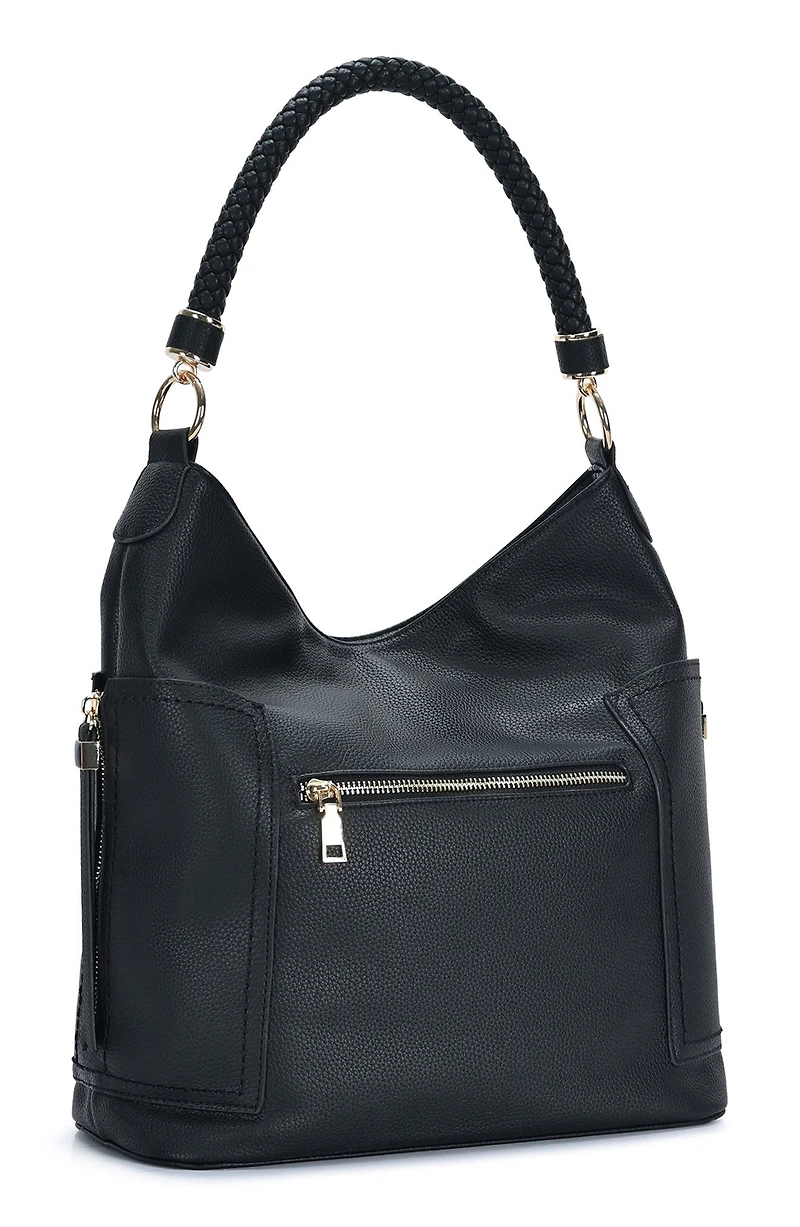 Braid Handle Hobo Bag
