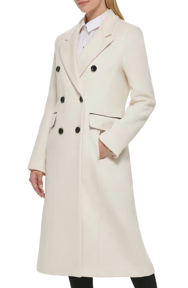 Wool Blend Double Breasted Coat
