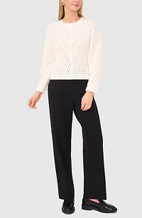 Pointelle Crewneck Sweater