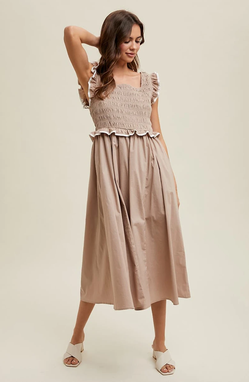 Ruffle Tank Midi Dress