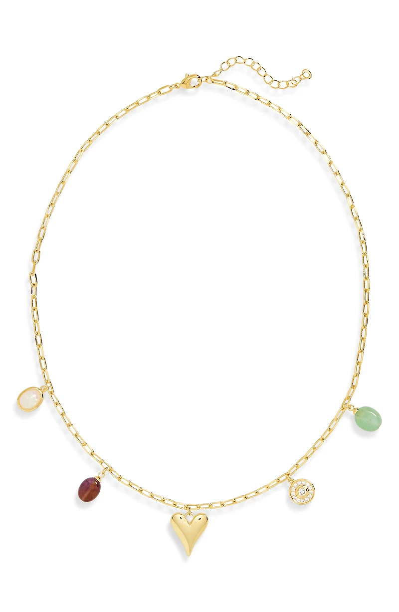 Heart Cubic Zirconia Charm Necklace