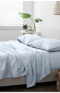 Home Collection Premium Ultra Soft 4-Piece Solid Bed Sheet Set - Light Blue