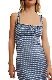Lucinda Gingham Check Stretch Cotton Dress