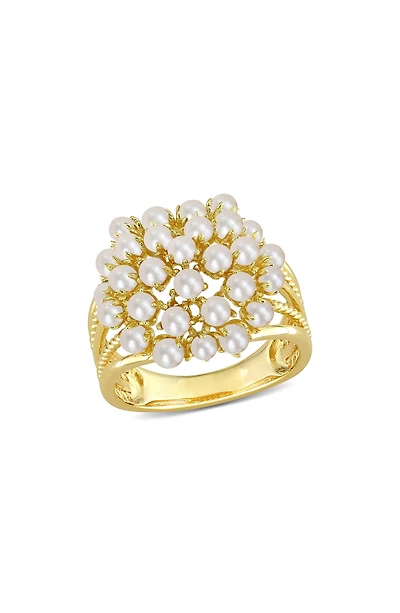 2-2.5mm Cultured Freshwater Pearl Cluster Ring