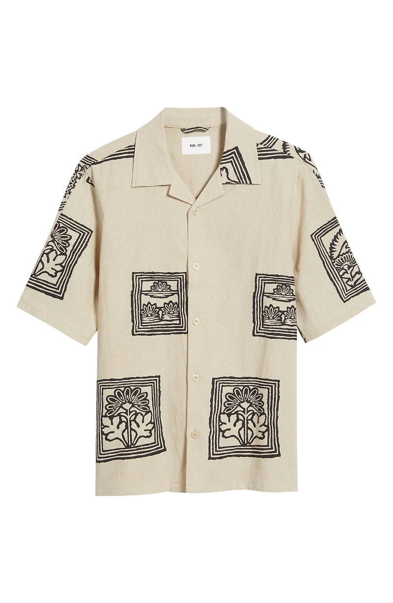 Ole 5396 Print Linen & Organic Cotton Camp Shirt