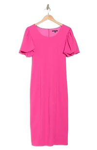 Puff Sleeve Scuba Knit Dress