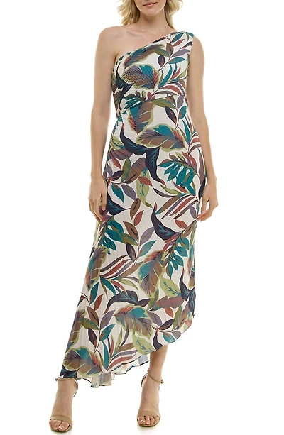 Pleated One-Shoulder Dress