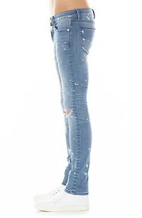Strat Bleach Splatter Ripped Super Skinny Jeans