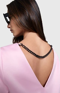 Wren Chain Short Sleeve Satin Top