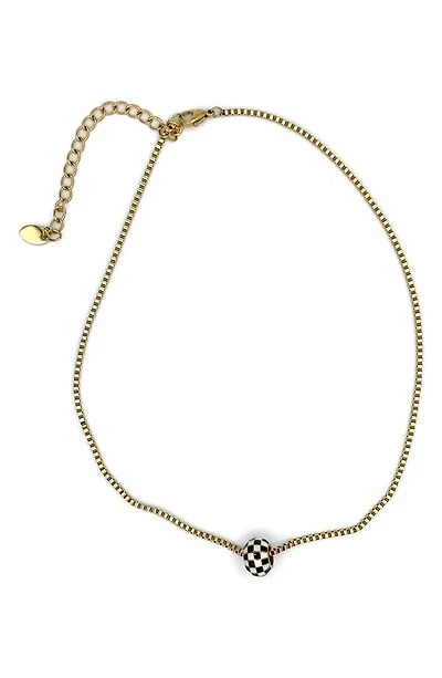 Checkered Enamel Necklace