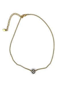 Checkered Enamel Necklace
