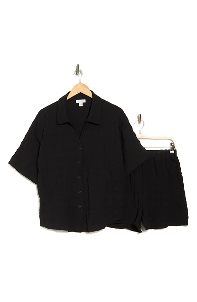 Crinkle Cover-Up Top & Shorts Set