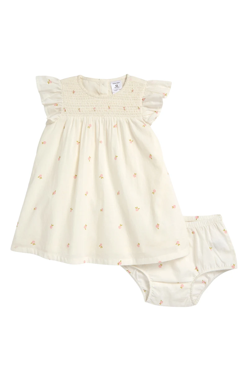 Smocked Cotton Dress & Bloomers