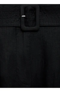 Samari Belted Linen Bermuda Shorts