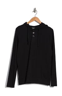 Long Sleeve Light Weight Hooded Henley