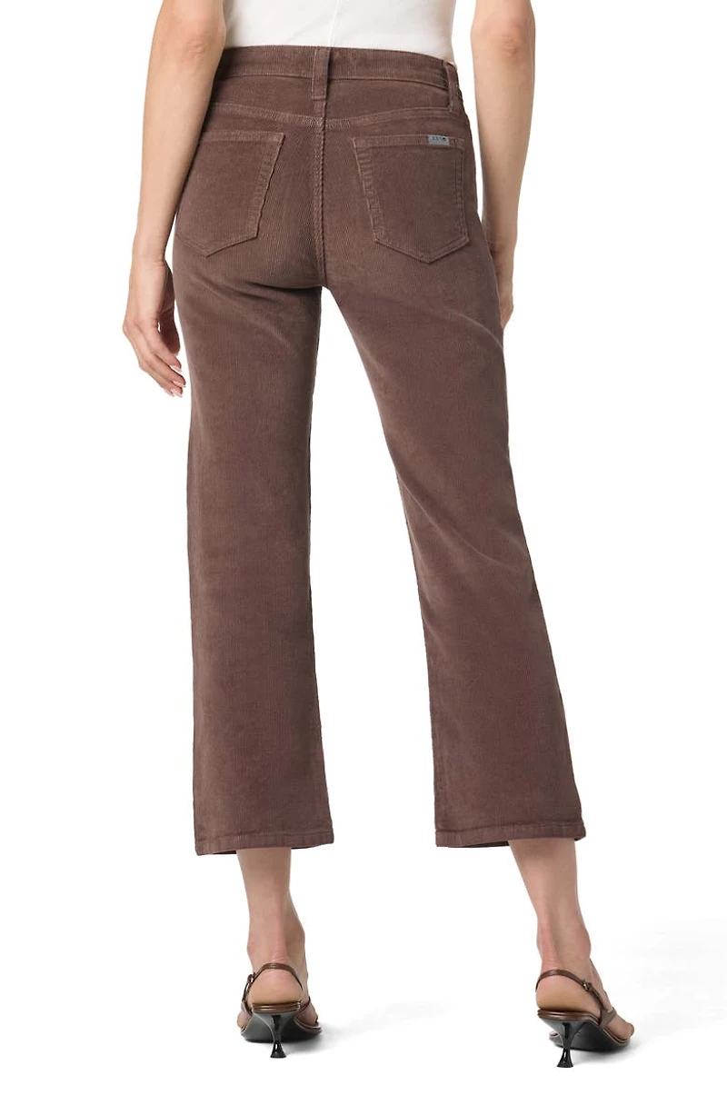 High Waist Crop Bootcut Corduroy Pants