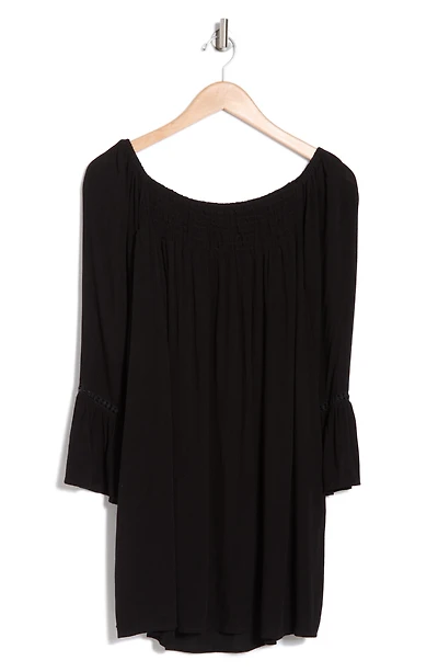 Smocked Bell Sleeve Blouse