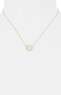 Mother-of-Pearl Disc Pendant Necklace