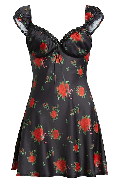 Rose Print Minidress