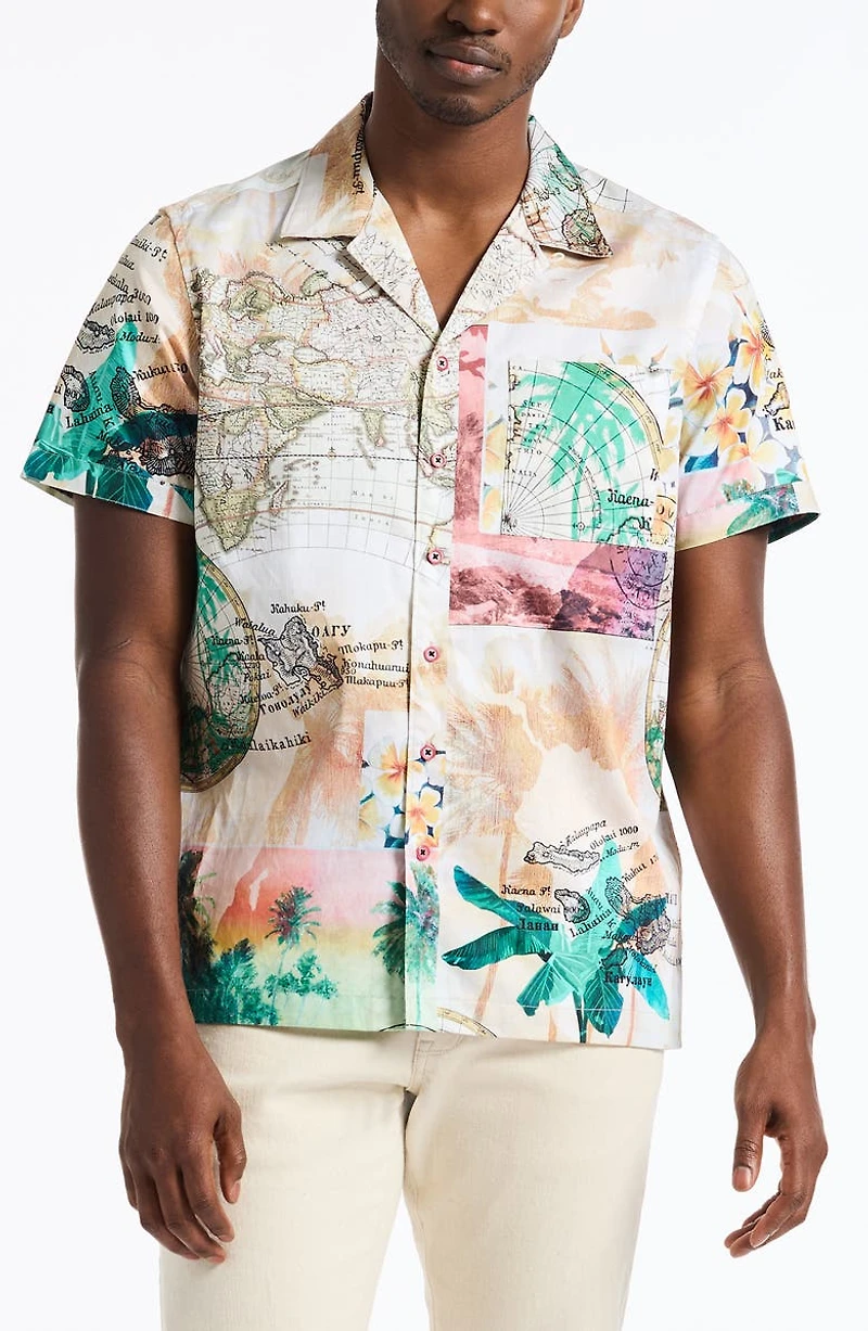 Boone Short Sleeve Cotton Button-Up Shirt