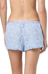 Eyelet Tie Waist Organic Cotton Shorts