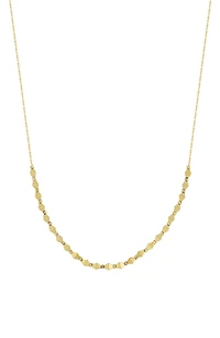 14K Gold Pyramid Link Necklace