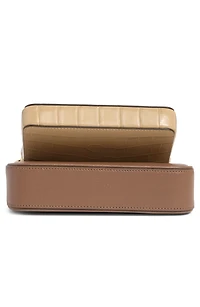 double up croc-embossed crossbody bag