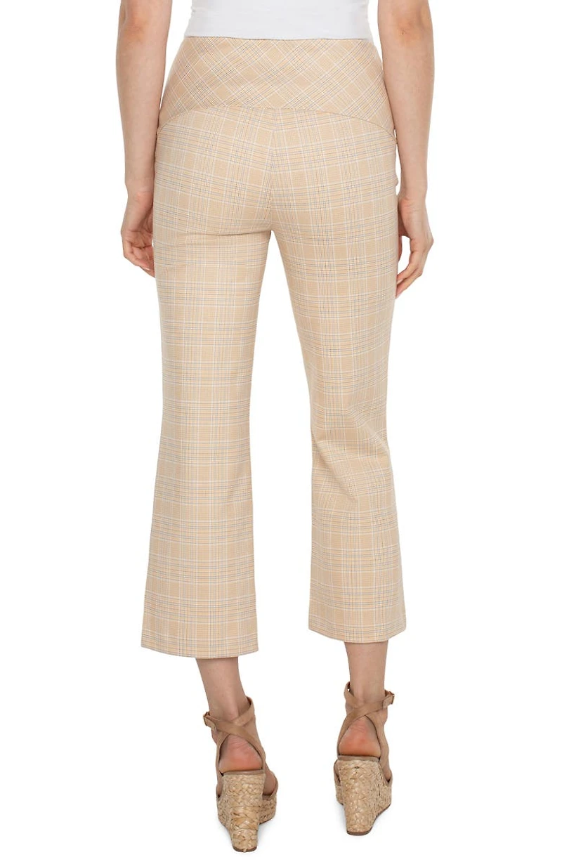 Stella Plaid Crop Flare Ponte Pants