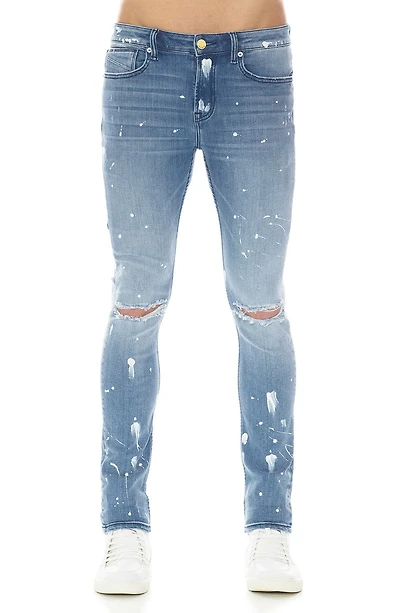 Strat Bleach Splatter Ripped Super Skinny Jeans