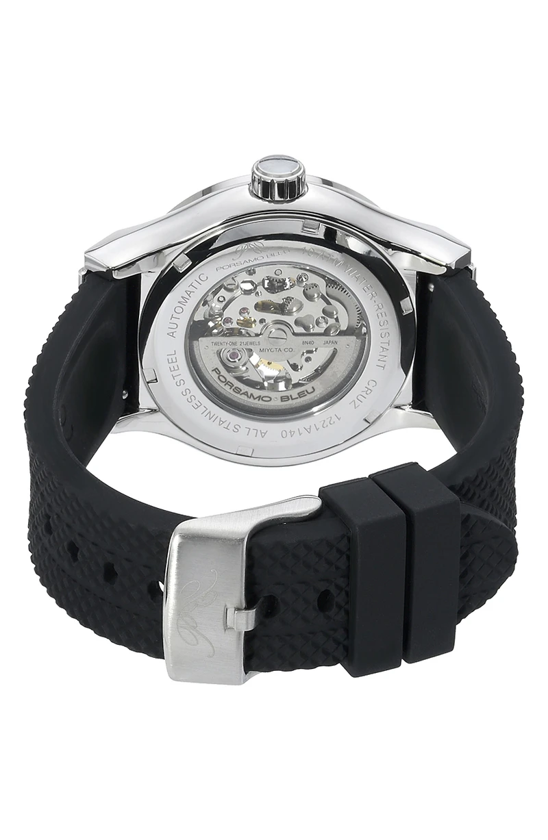 Cruz Silicone Strap Watch, 45mm