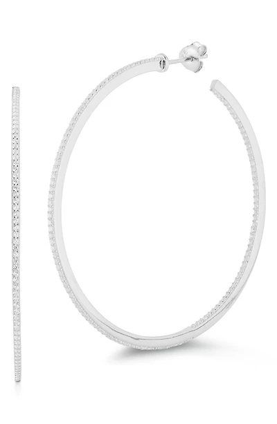 XL Pavé Cubic Zirconia Hoop Earrings