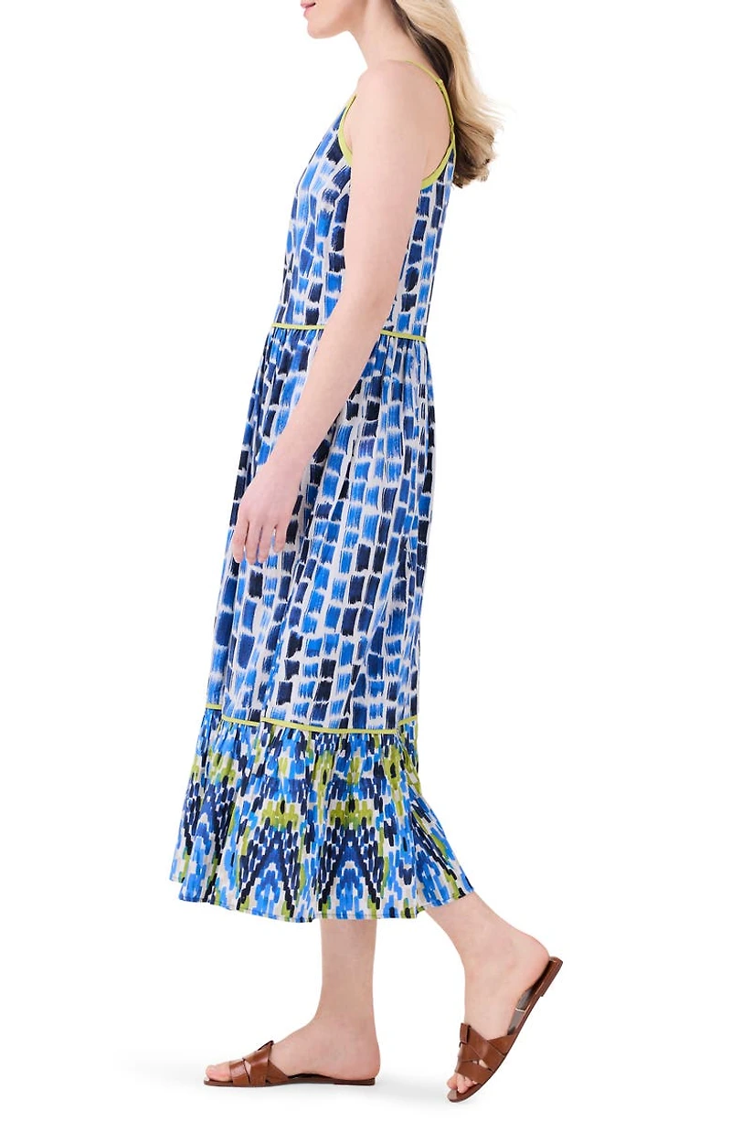 Brushstroke Blues Cotton Sundress