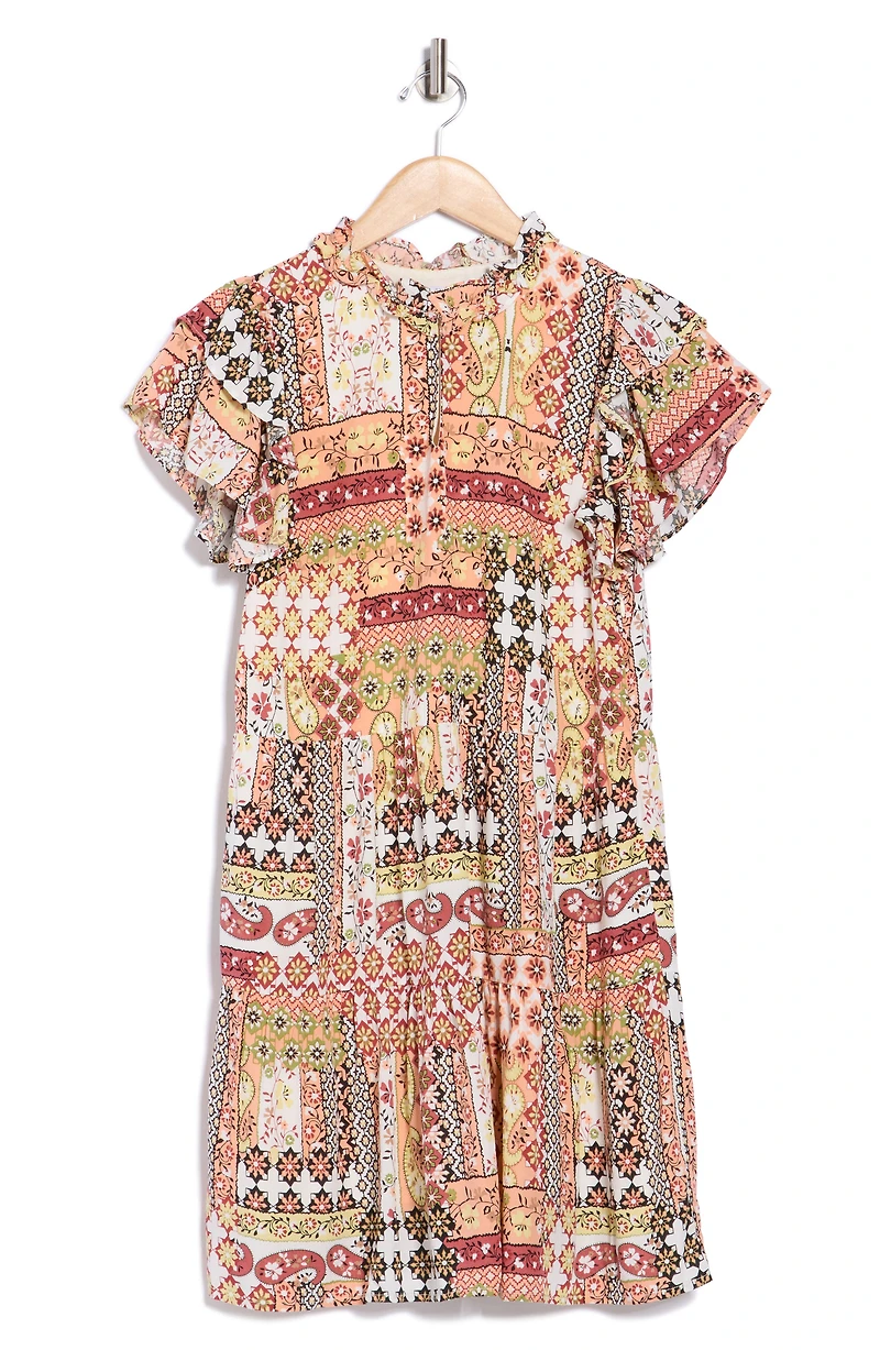 Tiered Short Sleeve Dress
